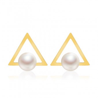 Bông tai vàng 18k ngọc trai thật Pure Tangle 5-6mm