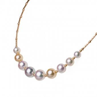 Dây chuyền vàng 18k ngọc trai Akoya 4-9mm Jasmine