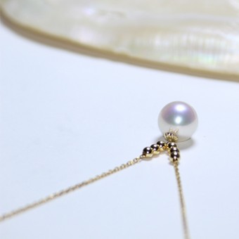 Dây chuyền vàng 18k ngọc trai Akoya 8-9mm Desi