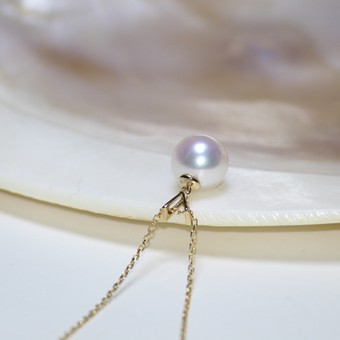 Dây chuyền vàng 18k ngọc trai biển Akoya 8-9mm Desi