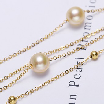 Dây chuyền vàng 18k ngọc trai biển Akoya 9-9.5mm Tori