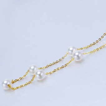 Dây chuyền vàng 18k ngọc trai biển Akoya Dio