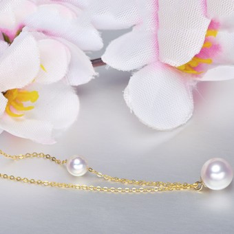 Dây chuyền vàng 18k ngọc trai Akoya Hany