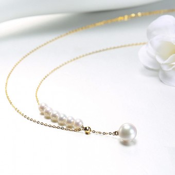 Dây chuyền vàng 18k ngọc trai biển Akoya Najo