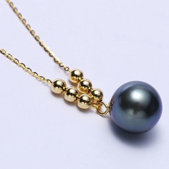 Dây chuyền vàng 18k ngọc trai Tahiti 8.5-10 Niu
