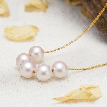  Dây chuyền vàng 18k ngọc trai Breaken     