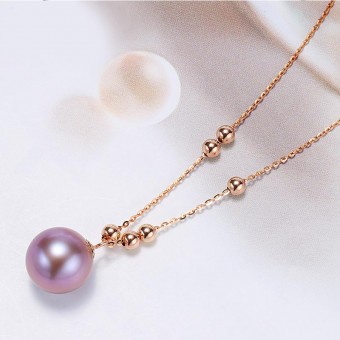   Dây chuyền vàng hồng 18k ngọc trai Happen size 9,5-10mm