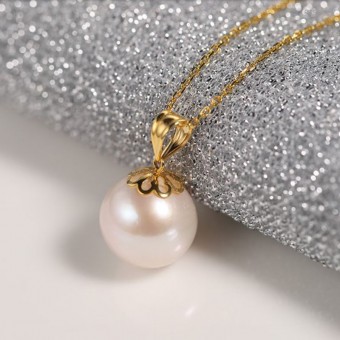 Dây chuyền vàng 18k ngọc trai ngọt 9-10mm Dorion 
