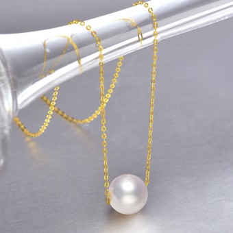 Dây chuyền vàng 18k ngọc trai thật 5.5-11mm Luta