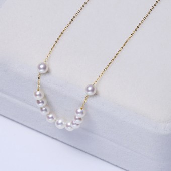  Dây chuyền vàng 18k ngọc trai thật 5.5-6mm Lisa