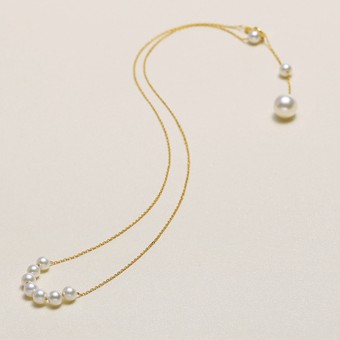 Dây chuyền vàng 18k ngọc trai thật 5.5-9mm Nie