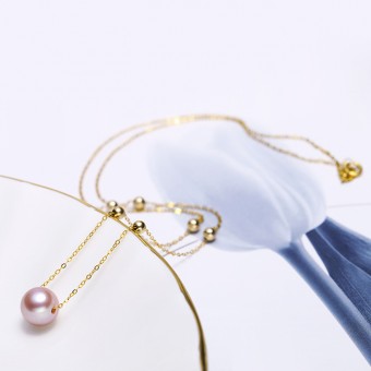 Dây chuyền vàng 18k ngọc trai thật 8-8.5mm Base