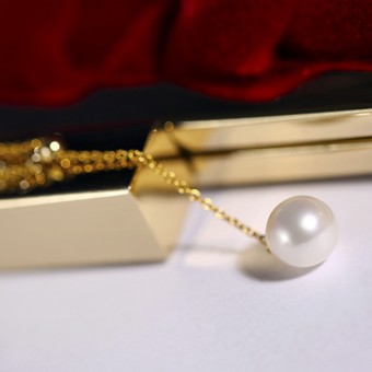 Dây chuyền vàng 18k ngọc trai thật 8-8.5mm Duo