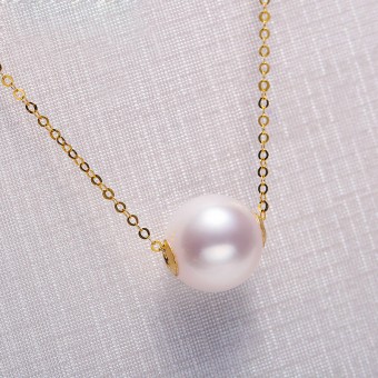 Dây chuyền vàng 18k ngọc trai thật 9-10mm Luixui
