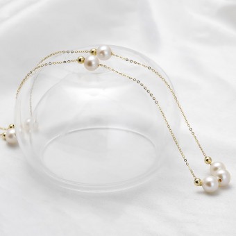 Dây chuyền vàng 18K ngọc trai thật Ashe 6-7mm
