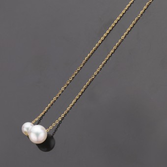 Dây chuyền vàng 18k ngọc trai thật 5.5=8.5mm Buni
