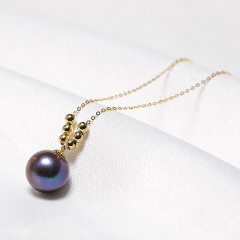 Dây chuyền vàng 18k ngọc trai thật Cepy 8-9mm