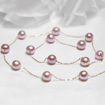 Dây chuyền vàng 18k ngọc trai thật Feca 