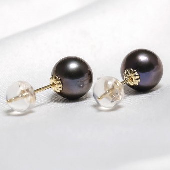Bông tai vàng 18k ngọc trai thật Rain 5.5-6mm