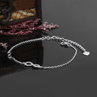 Lắc tay bạc Double Infinity