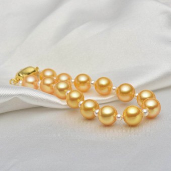 Lắc tay vàng 18k ngọc trai Akoya 8-8.5mm Lovely