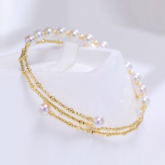 Lắc tay vàng 18k ngọc trai  Akoya 8-9.5mm Losa