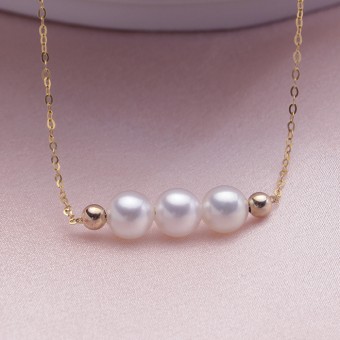 Lắc tay vàng 18k ngọc trai  Akoya 5.5-6mm Nimo