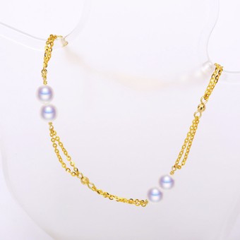 Lắc tay vàng 18k ngọc trai  Akoya 7.5-8mm Doni