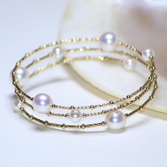 Lắc tay vàng 18k ngọc trai  Akoya Diza
