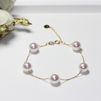 Lắc tay vàng 18k ngọc trai  Akoya Doka