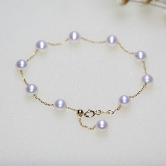 Lắc tay vàng 18k ngọc trai  Akoya Heri