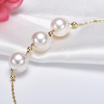 Lắc tay vàng 18k ngọc trai  8.5-9mm Akoya Life