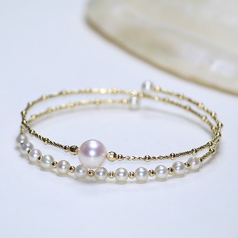 Lắc tay vàng 18k ngọc trai  Akoya Nera 
