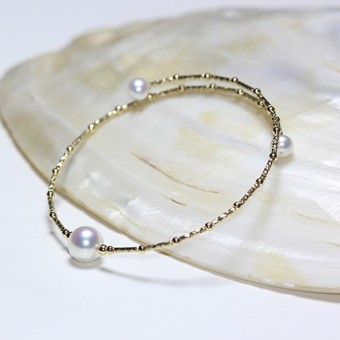 Lắc tay vàng 18k ngọc trai  Akoya Voda