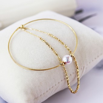 Lắc tay vàng 18k ngọc trai  Akoya 7.5-9mm Vilo