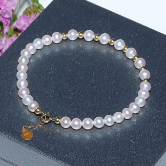 Lắc tay vàng 18k ngọc trai ngọt 6-7mm Valynia