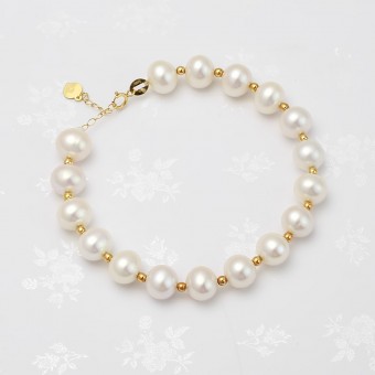 Lắc tay vàng 18k ngọc trai ngọt Taro 7-8mm
