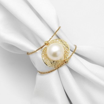 Lắc tay vàng 18k ngọc trai thật 11-12mm Mori