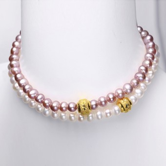 Lắc tay vàng 18k ngọc trai thật 5.5-6mm Ani