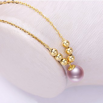 Lắc tay vàng 18k ngọc trai thật 6.5-7mm Jolo