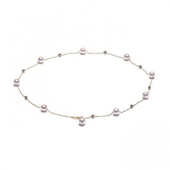 Lắc tay vàng 18k ngọc trai thật 6-7mm Foru