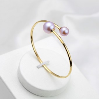Lắc tay vàng 18k ngọc trai thật Jiko 8-11mm 