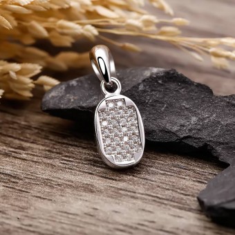 Mặt dây chuyền bạc Luxury Elip