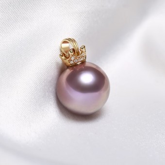 Mặt dây chuyền vàng 18k ngọc trai thật 10-11mm Heidi đính kim cương