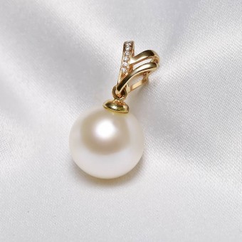 Mặt dây chuyền vàng 18k ngọc trai thật 8-12mm Dono