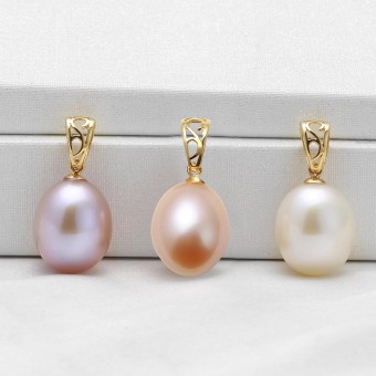 Mặt dây chuyền vàng 18k ngọc trai thật Tuko 12-13mm 