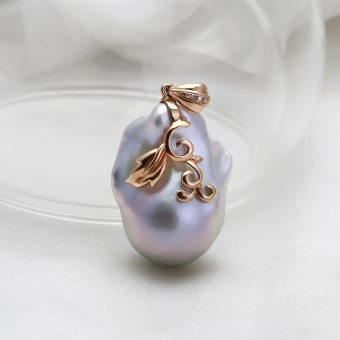Mặt vàng 18k ngọc trai thật Gaco