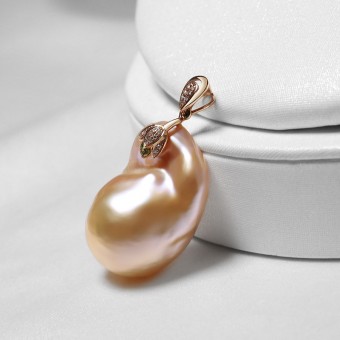 Mặt vàng 18k ngọc trai thật Kosa