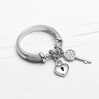 Nhẫn bạc Key and Lock