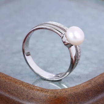 Nhẫn bạc Shining Pearl